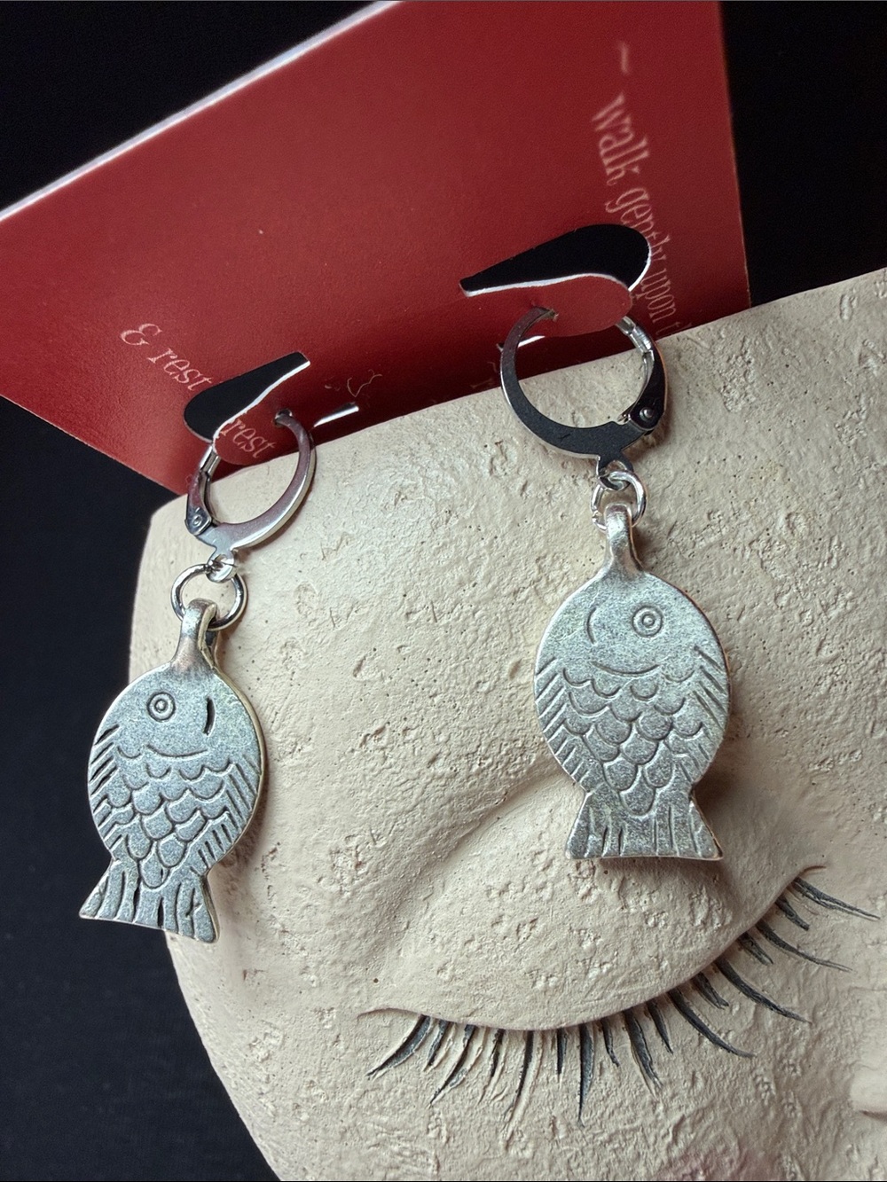 Silver Fish Drop Earrings - Silver Fish Design
